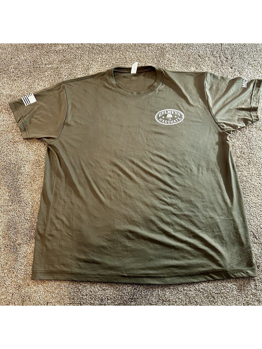 Helmets To Hardhats Michigan Shirt Mens XL OD Olive Green  USA Made